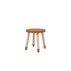 Flexa dřevěná židle bez opěradla pro děti červená Dots 8210047120 Masivní dub