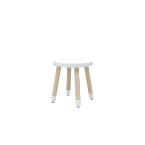 Flexa dřevěná židle bez opěradla pro děti bílá Dots 821004740 Masivní dub