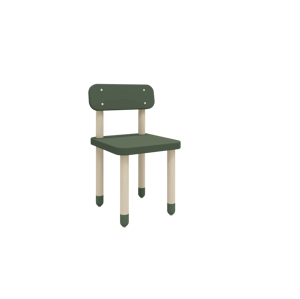 Flexa dřevěná židle s opěradlem pro děti tmavě zelená Dots 8210059130 Masivní dub