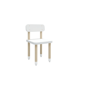 Flexa dřevěná židle s opěradlem pro děti bílá Dots 821005940 Masivní dub