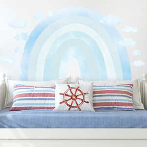 Pastelowe Love® samolepka na zeď duha - modrá