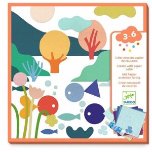 Kreativní sada Djeco - Koláže s barevnými papírky