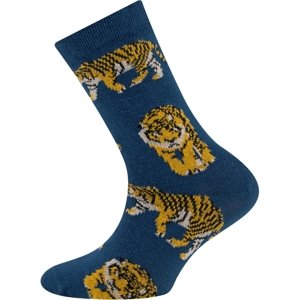 Ewers Socken GOTS Tiger - königsblau 23-26