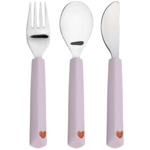 Lassig Cutlery with Silicone Handle 3pcs Happy Rascals Heart lavender