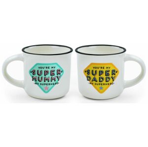 Legami 2 Coffee Mugs - Espresso For Two - Super Mummy And Super Daddy