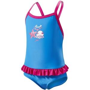 Speedo Fantasy Flower Frill Suit - neon blue/electric pink/white 74-80