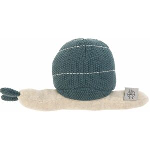 Lassig Knitted Toy with Rattle Garden Explorer - snail blue
