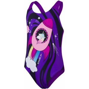 Speedo Girl's Digital Placement Swimsuit -cornrocket violet/black 92