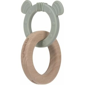Lassig Teether Ring 2in1 Wood/Silikone Little Chums cat