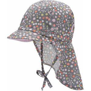 Maimo  Mini girl- cap with visor-holzkohle-rosa-blümchen 49
