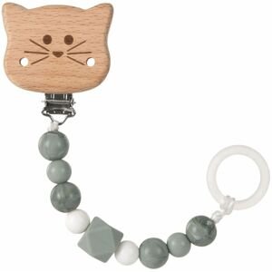 Lassig Soother Holder Wood/Silicone Little Chums-cat