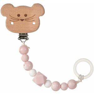 Lassig Soother Holder Wood/Silicone Little Chums-mouse