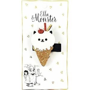 Ella & Monster Hair clip-funny ice cream white