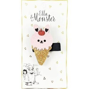 Ella & Monster Hair clip-funny ice cream pink
