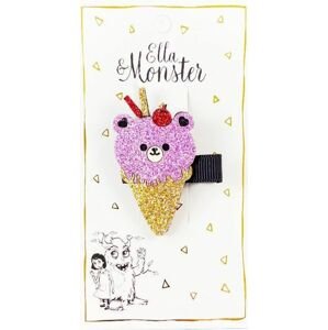 Ella & Monster Hair clip-funny ice cream purple