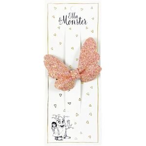 Ella & Monster Hair clip-glitter butterfly rose