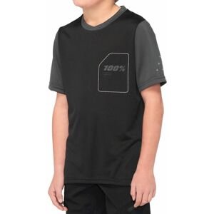 100% Ridecamp Youth Short Sleeve Jersey Black/Charcoal 129-140