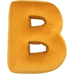 Sametový polštář Betty’s Home ve tvaru písmene B - Yellow