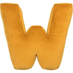 Sametový polštář Betty’s Home ve tvaru písmene W - Yellow