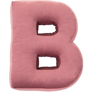 Sametový polštář Betty’s Home ve tvaru písmene B - Old Rose
