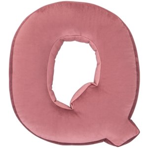 Sametový polštář Betty’s Home ve tvaru písmene Q - Old Rose