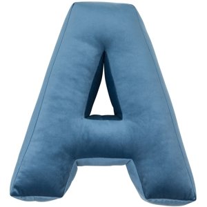 Sametový polštář Betty’s Home ve tvaru písmene A - Blue
