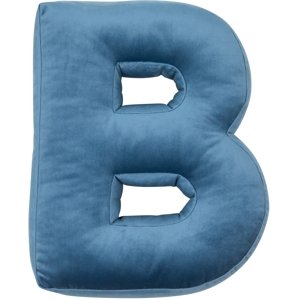 Sametový polštář Betty’s Home ve tvaru písmene B - Blue