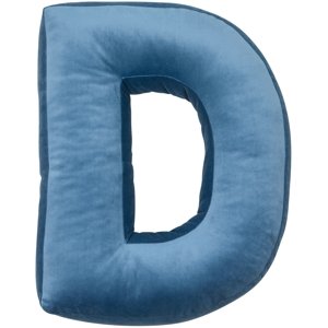 Sametový polštář Betty’s Home ve tvaru písmene D - Blue