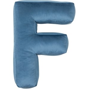 Sametový polštář Betty’s Home ve tvaru písmene F - Blue