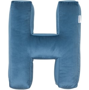 Sametový polštář Betty’s Home ve tvaru písmene H - Blue