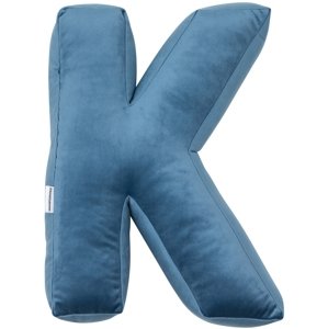 Sametový polštář Betty’s Home ve tvaru písmene K - Blue
