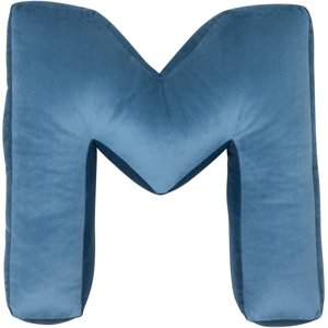 Sametový polštář Betty’s Home ve tvaru písmene M - Blue