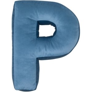 Sametový polštář Betty’s Home ve tvaru písmene P - Blue