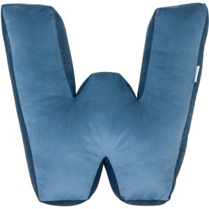 Sametový polštář Betty’s Home ve tvaru písmene W - Blue