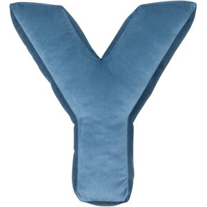 Sametový polštář Betty’s Home ve tvaru písmene Y - Blue