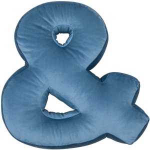 Sametový polštář Betty’s Home ve tvaru znaku & - Blue