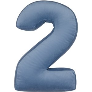 Sametový polštář Betty’s Home ve tvaru čísla 2 - Blue