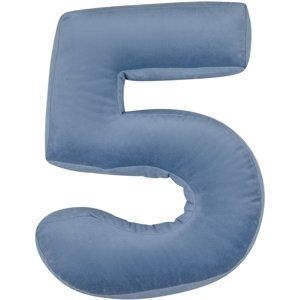 Sametový polštář Betty’s Home ve tvaru čísla 5 - Blue