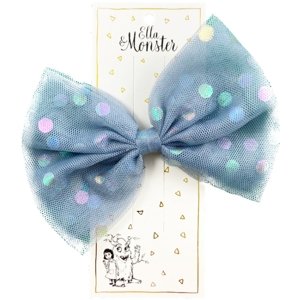 Ella & Monster - dotted disco bow blue