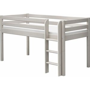 Flexa Zvýšená postel Flexa - Classic s rovným žebříkem (borovice šedá)
