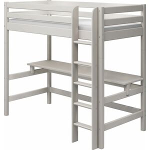 Flexa Vysoká postel Flexa - Classic rovný žebřík + stolová deska (borovice šedá)