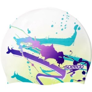 Speedo Digital Printed Cap  - graffiti splash spritz/white/royal purple