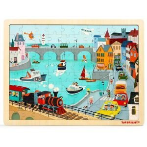 Topbright Dětské dřevěné puzzle - Městská doprava
