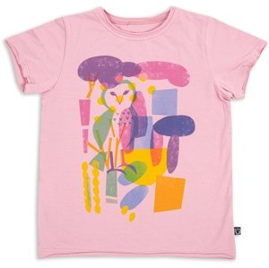 Wouki Dětské triko Noraneko - Light pink Owl 134