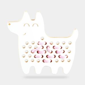 milin Montessori dřevěná prepletacia hračka - pes Oskar