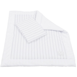 Cotton & Sweets Sametová deka s polštářem s výplní pro miminka šedé pruhy 60x70 cm/20x28 cm
