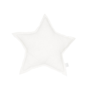 Cotton & Sweets Mini lněný polštář hvězda bílý 38 cm