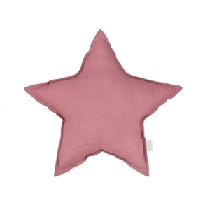 Cotton & Sweets Mini lněný polštář hvězda sytě růžový 38 cm