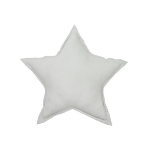Cotton & Sweets Mini lněný polštář hvězda světle šedá 38 cm