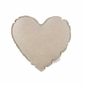 Cotton & Sweets Mini lněný polštář srdce přírodní 38 cm